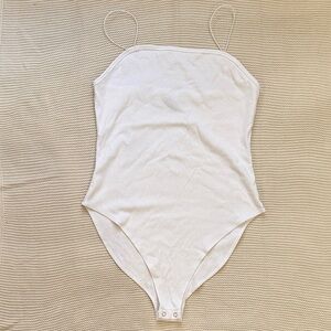 Wild Fable Ribbed White Bodysuit